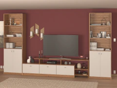 4030 - 2013 - 2013 - Combo Mesa Rack Tv + 2 Bibliotecas Living Modular Moderno - comprar online