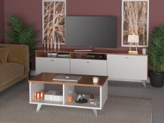 Imagen de 4020 CP 4025 - Mesa Tv Rack Nordico + Mesa Ratona De Centro 1.80 Moderno