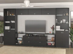 4033 - 2013 - 2013 - 4024 - Combo Mesa Rack Tv + 2 Bibliotecas + Repisa Flotante Moderno