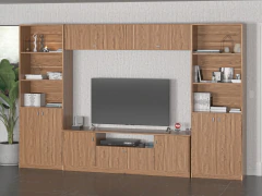 4028 - 2013 - 2013 - 4023 - Combo Mesa Tv + 2 Bibliotecas + Repisa Flotante Living Rack - Muebles PSH