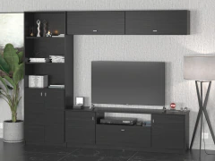 4028 - 2013 - 2023 Rack para Tv 1.50 + Repisa Flotante + Biblioteca 2 puertas - comprar online