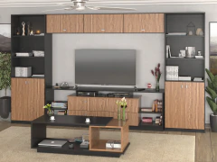 4033 - 2013 - 2013 - 4036 - 4024 - Combo Mesa Tv + 2 Bibliotecas + Repisa + Mesa Ratona Living - tienda online