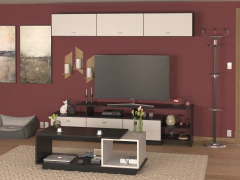 4030 - 4036 - 4024 - Combo Mesa Tv 1.80 + Mesa Ratona + Repisa Flotante Melamina - Muebles PSH