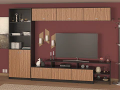 Imagen de 4030 - 2013 - 4024 - Combo Mesa Tv 1.80 + Biblioteca + Repisa Modular Rack