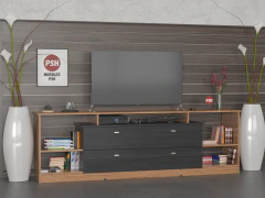 Imagen de 4033 - 2013 - 2013 - 4036 - 4024 - Combo Mesa Tv + 2 Bibliotecas + Repisa + Mesa Ratona Living