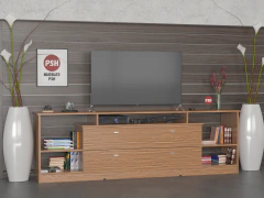 4033 - 4036 - 4024 - Combo Mesa Tv Led 1.80 + Repisa + Mesa Ratona Living Moderno - tienda online