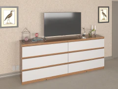 3014 - 5003 - 5003 - Combo 2 Placares + Comoda 1.80 6 Cajones Ropero Melamina - Muebles PSH