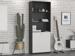4033 - 2013 - Mesa Tv + Biblioteca Con Puertas Rack Living Modular en internet