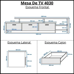 4030 - Mesa Tv 1.80 Mueble Rack Moderno Melamina Modular - comprar online
