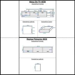 4030 - 4024 - Mesa Tv Led Rack Moderno Modular + Repisa Estante Flotante en internet