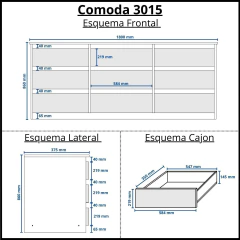 3015 - Comoda de 9 cajones - 1.80 M - - comprar online