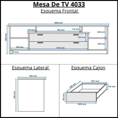 4033 - Rack tv 1.80 - 2 cajones dobles en internet