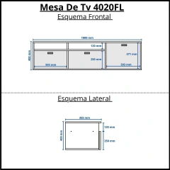 4020 FL - Mesa Rack Tv Led Flotante 1.80 Mts Moderno Melamina Modular en internet