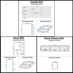 3015 - 5003 - 4024 - Combo Placard + Comoda Y Repisa Dormitorio Cajonera Ropero en internet