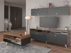 LIV000137 - COMBO RACK TV 1.50 M CON PATAS + REPISA FLOTANTE + MESA RATONA -4018 con patas 4023 4026