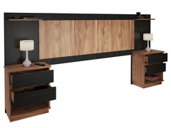 DOR000002 - COMBO RESPALDO DE CAMA + 2 MESAS DE LUZ CON CAJONES - 3001 x2 - Muebles PSH