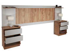 DOR000002 - COMBO RESPALDO DE CAMA + 2 MESAS DE LUZ CON CAJONES - 3001 x2 - comprar online