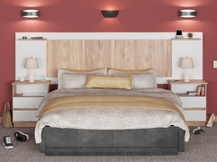 DOR000002 - COMBO RESPALDO DE CAMA + 2 MESAS DE LUZ CON CAJONES - 3001 x2 - Muebles PSH