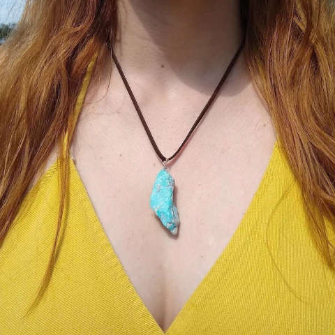 Colar Turquesa com Fecho de Prata - comprar online