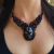 Colar em Macramê com Obsidiana Floco de Neve
