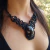Imagem do Colar em Macramê com Obsidiana Floco de Neve