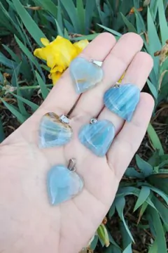 Dije Corazón de Ónix Azul Cielo