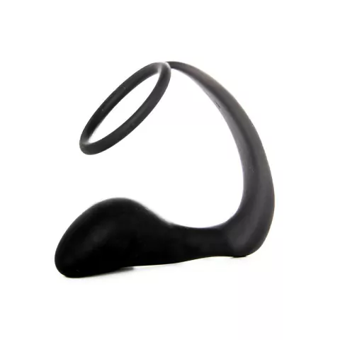 Estimulador Prostata Con Anillo Silicona Negro