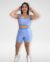 Conjunto Shorts Canelado de Compressão | Azul Bebê + Celeste - comprar online