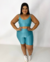Conjunto Shorts Canelado de Compressão | Azul Caribe - SADÊ FITWEAR
