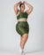 Conjunto Shorts Canelado de Compressão | Verde Oliva + Verde-Chá - SADÊ FITWEAR