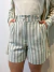 Conjunto Feminino Listrado de Linho Camisa e Short - comprar online
