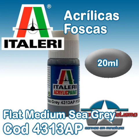 Tinta Acrílica Italeri - 4313AP - Flat Medium Sea Grey - FS36270