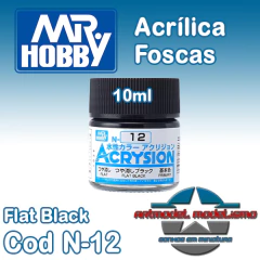 Gunze - N-12 - Flat Black Mrhobby Gunze Preto Fosco Acrílica