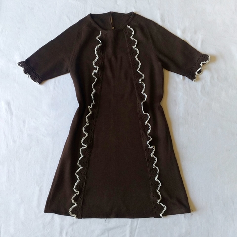 Vestido de lã marrom - M