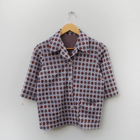 Camisa Bolinha Marrom - P