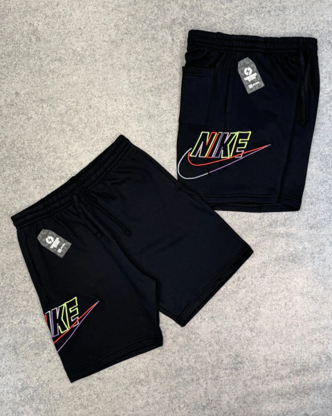 SHORTS MOLETOM NK ART COLOR - PRETO