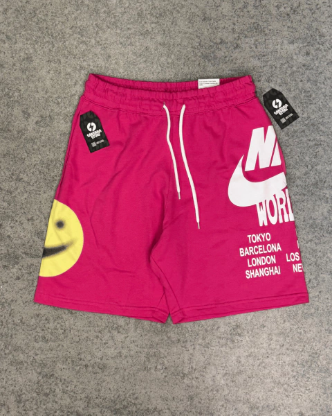SHORTS MOLETOM NK WORLD TOUR - ROSA