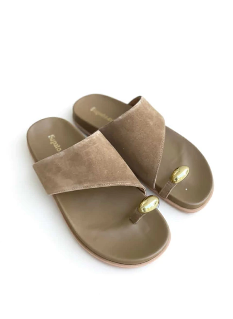 Birken SCom Couro Camurça Mocha Mousse/ Anél Ouro - comprar online