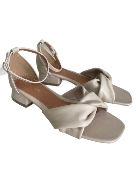 Sandália Cláudia Trama Couro Nude / Salto Bloco BAIXO - comprar online