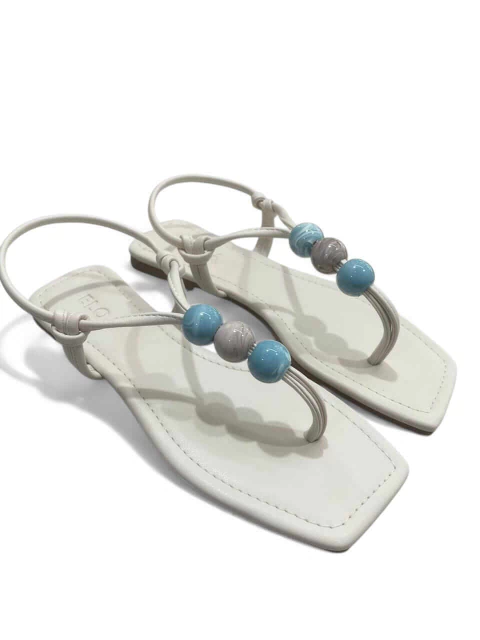 Sandália Rasteira Eloá Off White/ Esferas - comprar online