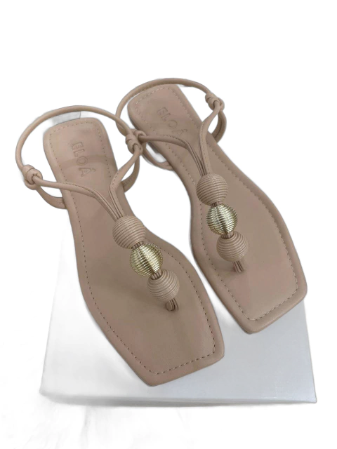 Sandália Rasteira Eloá NUDE/ Esferas NUDE/OURO - comprar online