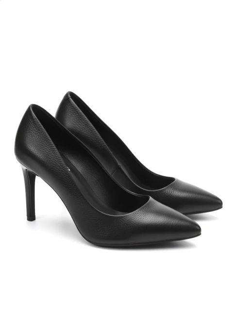 Scarpin Jade Couro Preto / salto 8 - comprar online
