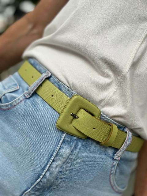 Cinto Melissa em Couro Verde Lima P