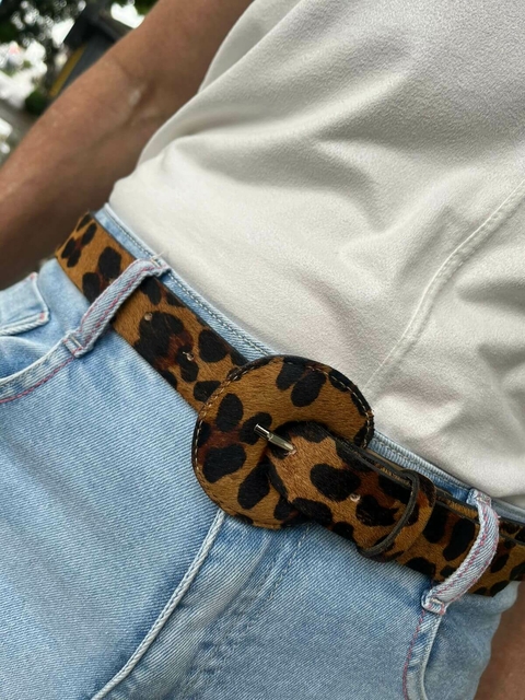 Cinto Juliana em Couro Pelo Onça P