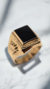 ANILLO CABALLLERO CON CORONAS - ONIX - Oro 18k - 8 GRS - comprar online