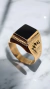 ANILLO CABALLLERO CON CORONAS - ONIX - Oro 18k - 8 GRS en internet