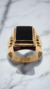 ANILLO CABALLLERO CON CORONAS - ONIX - Oro 18k - 8 GRS - Artebello Joyas