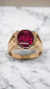 ANILLO CABALLLERO - RUBI OVALADO - Oro 18k - 8 grs - en internet