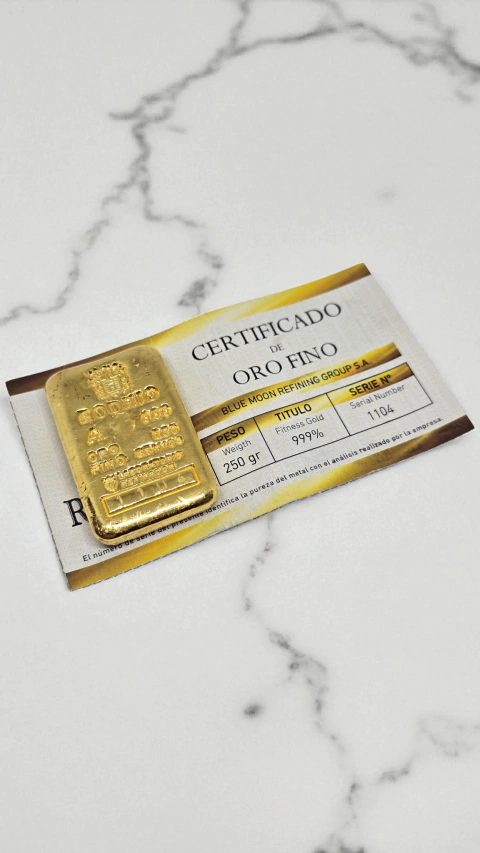 Lingote de oro fino - 250 grs - 24k - - comprar online