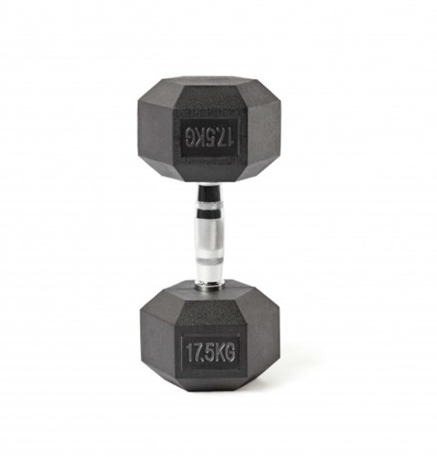 Mancuerna hexagonal engomada 17.5kg (x Unidad) Importadas
